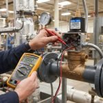 Pemasangan water flow switch pada instalasi pipa dan mesin pompa air